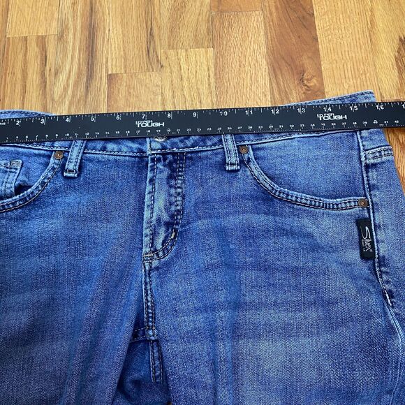 Silver Jeans Co Boyfriend Jeans Womens 27 Blue Distressed Ripped Stretch Denim - Picture 10 of 13